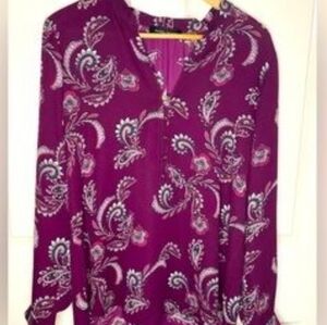 🦄Ivanka Trump Women's Pink Paisley Blouse Size M